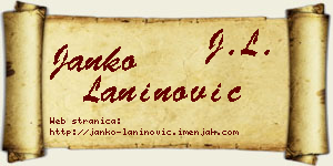 Janko Laninović vizit kartica